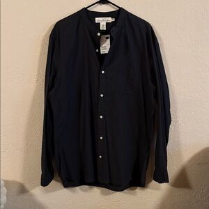 NWT H&M Black Cotton Button-Up Shirt